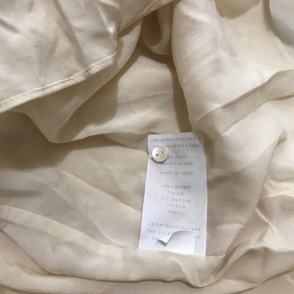 AYR The Fancytown Pleated Blouse Silk Blend in Ivory Small with in imperfections - Picture 5 of 6